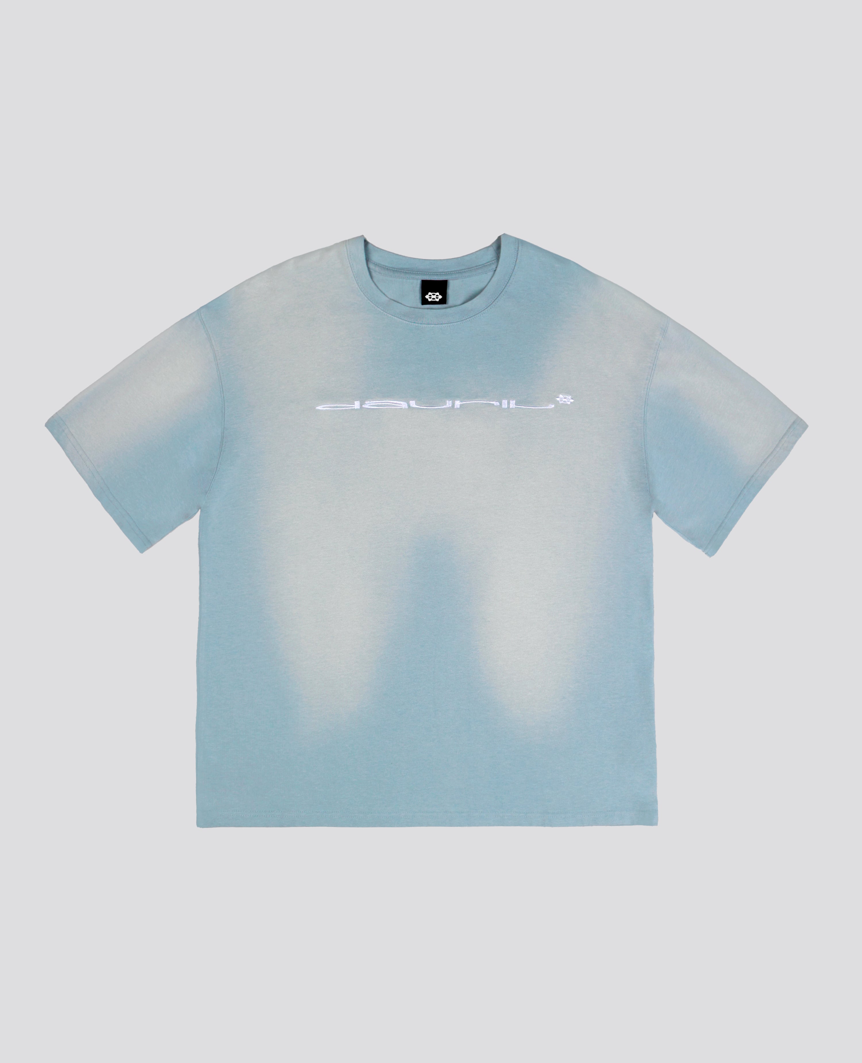 BLUE WASHED SCRIPT T-SHIRT