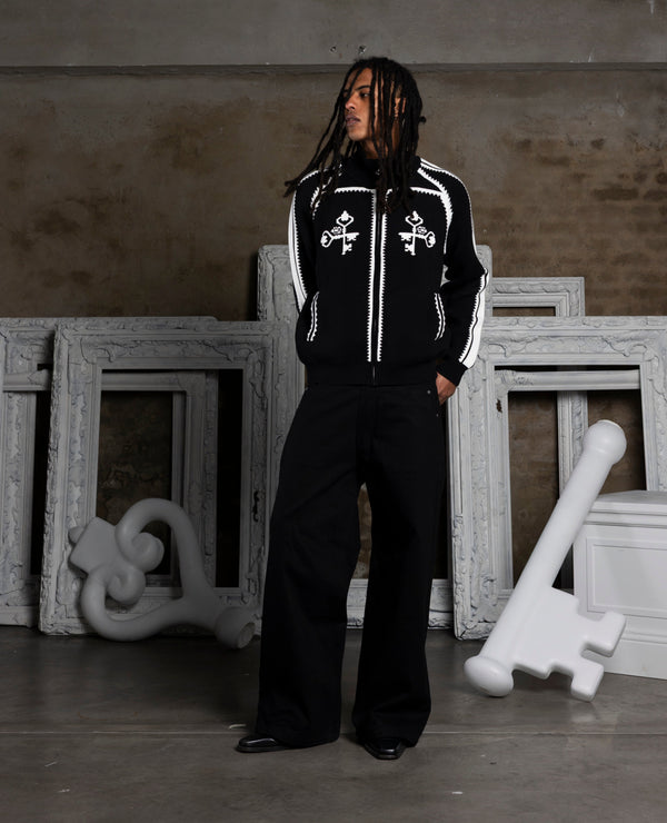 CROSSKEY ZIPPER KNIT